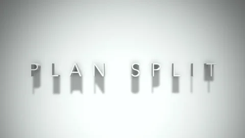 Plan split 3D title animation with shadows on a white background Stock Footage 297511610