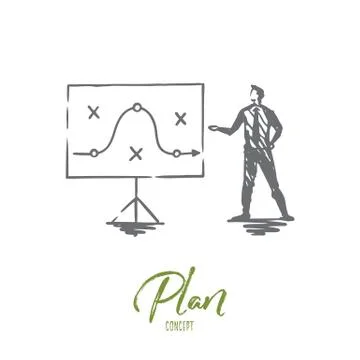 Plan, strategy, marketing, project, tactic concept. Hand drawn isolated vecto Stock Illustration