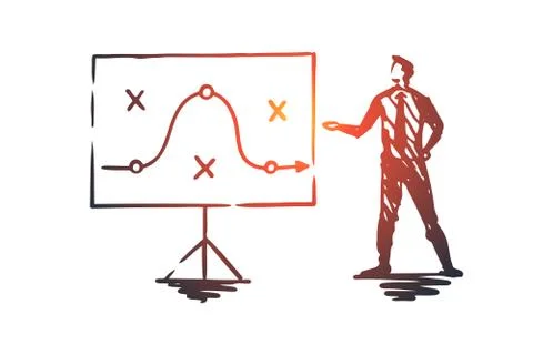 Plan, strategy, marketing, project, tactic concept. Hand drawn isolated vecto Stock Illustration