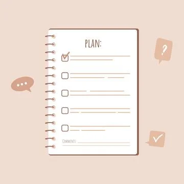 Plan on the table. Planning and organization of work. Vector illustration in Illustrazione stock