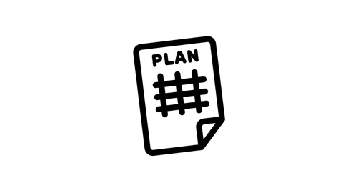 Plan text on paper with grid layout animation isolated on white background 스톡 동영상 340054128