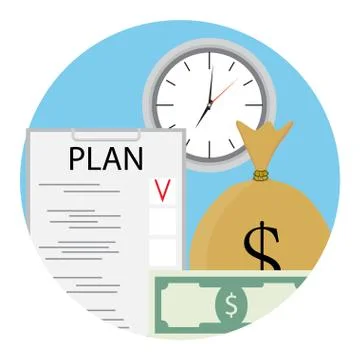 Plan time and money Stock Illustration