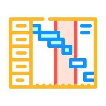 Plan of time and tasks color icon vector illustration イラスト素材