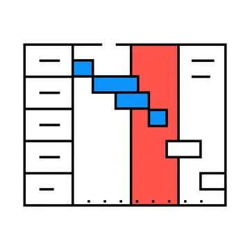 Plan of time and tasks icon color illustration Stock Illustration
