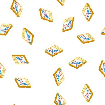 Plan of time and tasks isometric icon seamless pattern Stock Illustration