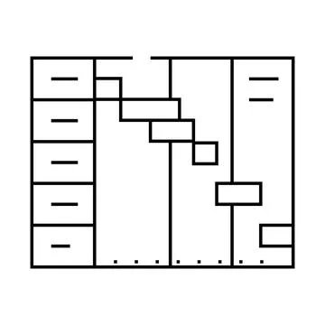 Plan of time and tasks line icon vector illustration 库存插图