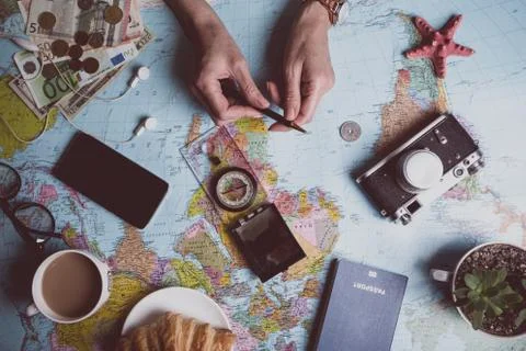 Plan of trip Stock-Fotos