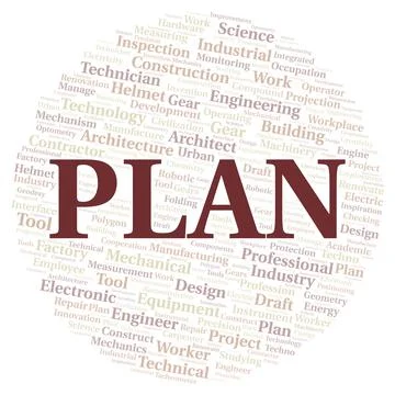 Plan typography word cloud create with the text only イラスト素材