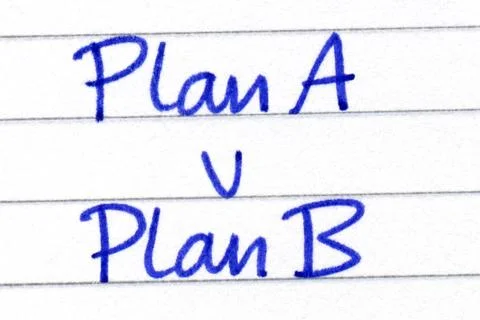 Plan a v plan b. Stock Photos