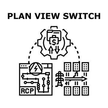 Plan view switching power grid energy distribution concept Stock Illustration