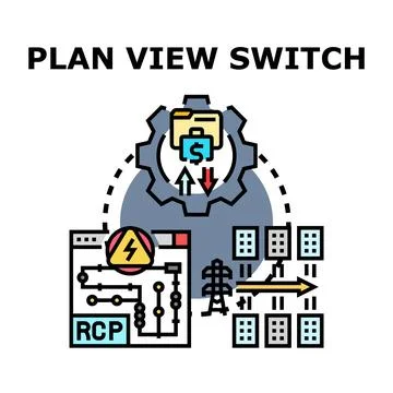 Plan view switching power grid energy distribution concept Stock Illustration