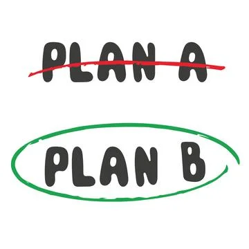 Plan A vs plan B choosing between two paths, action planning. Flat vector Stock Illustration