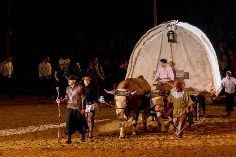 Plan Wagon with Farmers Stock Photos