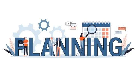 Plan web banner design concept. Idea of business plan and Stock Illustration