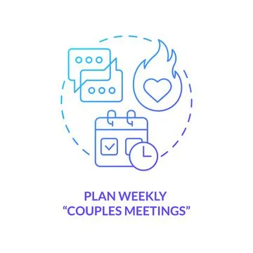 Plan weekly couples meetings blue gradient concept icon イラスト素材