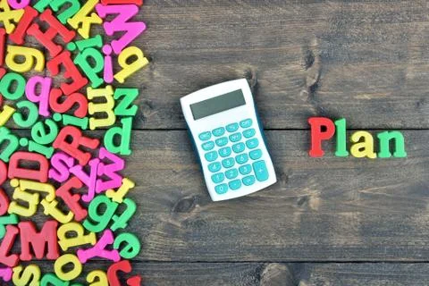 Plan on wooden table Stock-Fotos