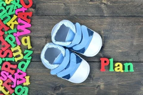 Plan on wooden table Foto stock