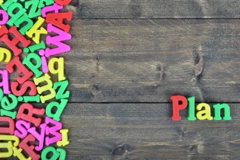 Plan on wooden table Stock Photos