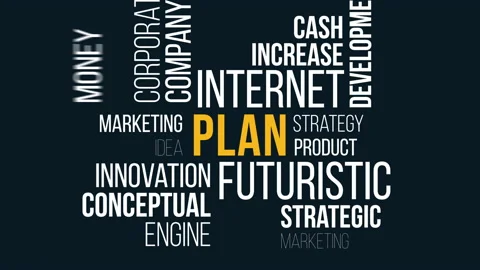 Plan Word cloud animation concept. Stock Footage 224633303