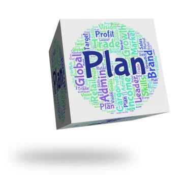 Plan Word Means Proposition Wordclouds And Formula Stockillustratie