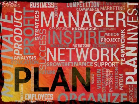 Plan Words Representing Ploy Stratagem And Programme Stock Illustration