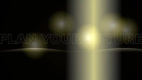 Plan Your Future Glowing Text on Dark Background with Bokeh Lights Stock Footage 346660027