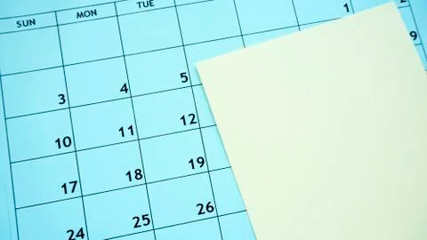 Plan your week .a blank sheet and a calendar with a list. Stock Photos