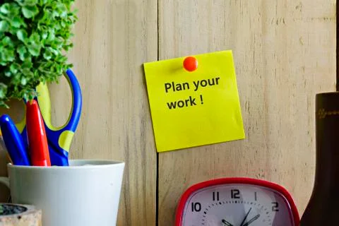 Plan your work  Stock Photos