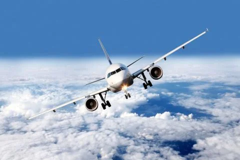 Plane above the clouds 스톡 사진