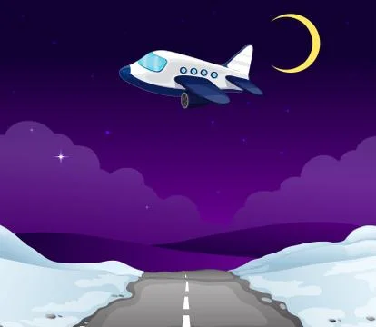 A plane above the road Stock-Illustration