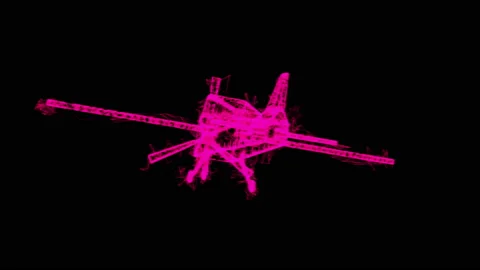 Plane Abstract polygonal wireframe airplane. Travel aircraft, tourism Stockbeeldmateriaal 154368977