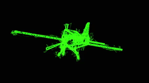 Plane Abstract polygonal wireframe airplane. Travel aircraft, tourism Stockbeeldmateriaal 154758162