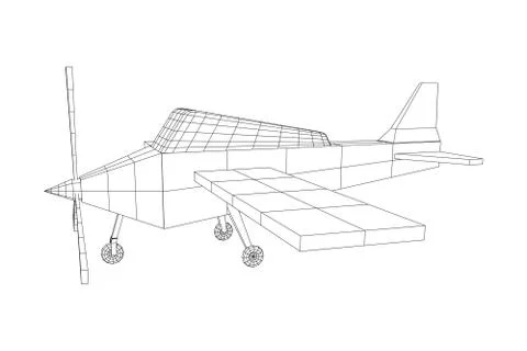 Plane Abstract polygonal wireframe airplane. Stock-Illustration