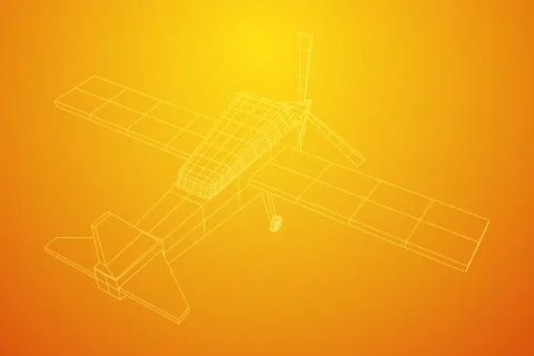 Plane Abstract polygonal wireframe airplane. Illustrazione stock