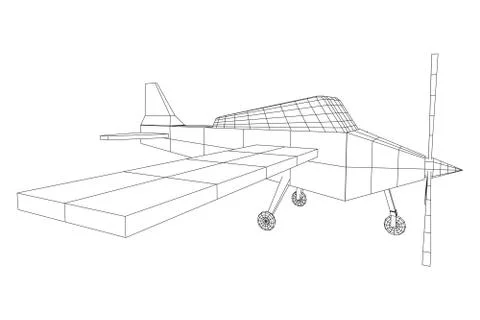 Plane Abstract polygonal wireframe airplane. Stock Illustration