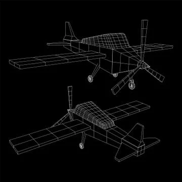 Plane Abstract polygonal wireframe airplane. Stock Illustration