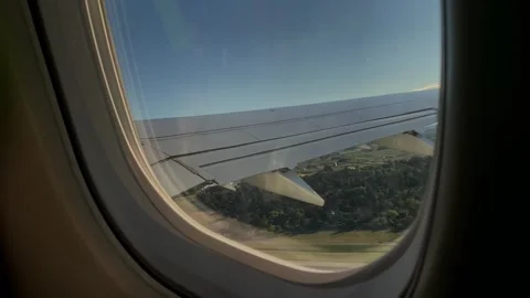 Plane accelerates on the runway during takeoff Stock Footage 318056427