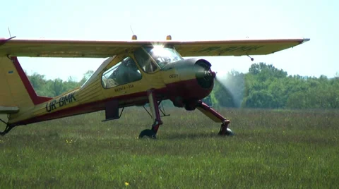 Plane On Aerodrome 3 Stock Footage 38334864