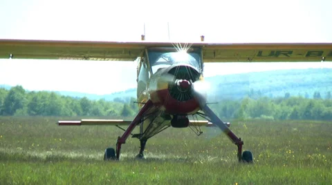 Plane On Aerodrome 4 Stock Footage 38334892