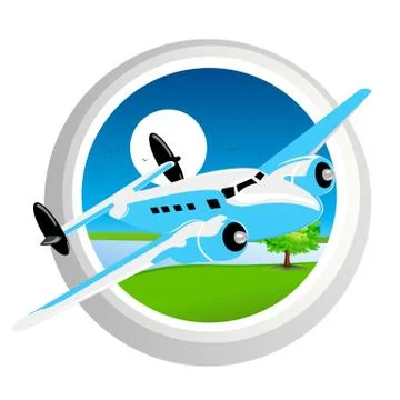 Plane in air Stock Illustration