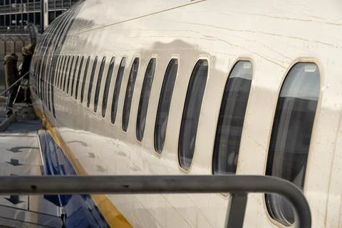 The plane at the airport on loading. Foto stock