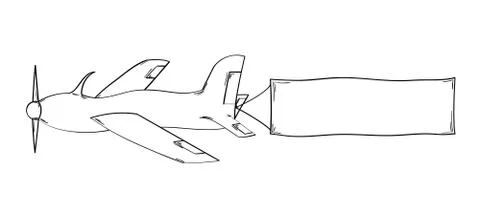 Plane and blank flag Stock Illustration