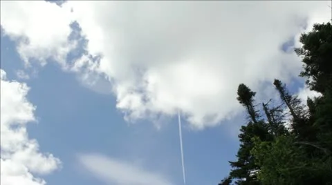 Plane and Clouds - Time lapse Stock Footage 11992004