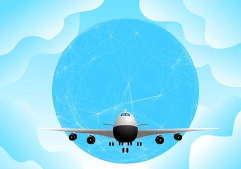Plane and earth Stock Illustration