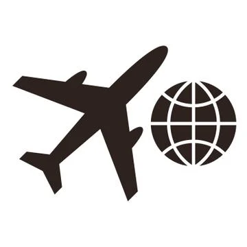 Plane and globe icons Stock Illustration