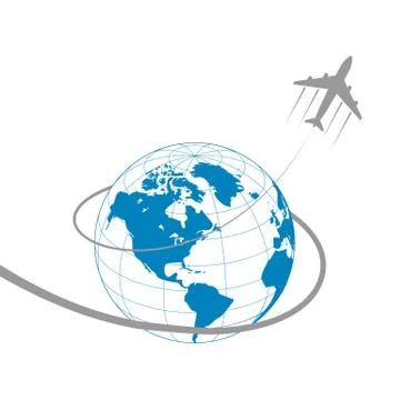Plane and globe Illustrazione stock