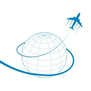 Plane and globe Illustrazione stock