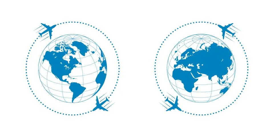 Plane and globe イラスト素材