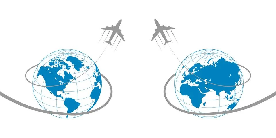 Plane and globe イラスト素材