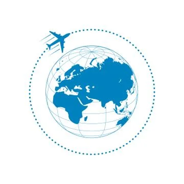 Plane and globe Illustrazione stock